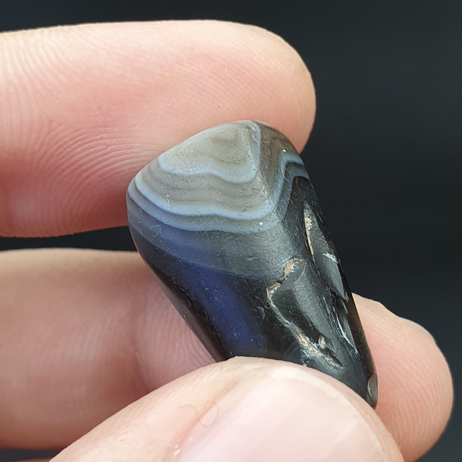 SL011 ancient old Antique Himalayan Indo Tibetan Eye Suleimany Bead