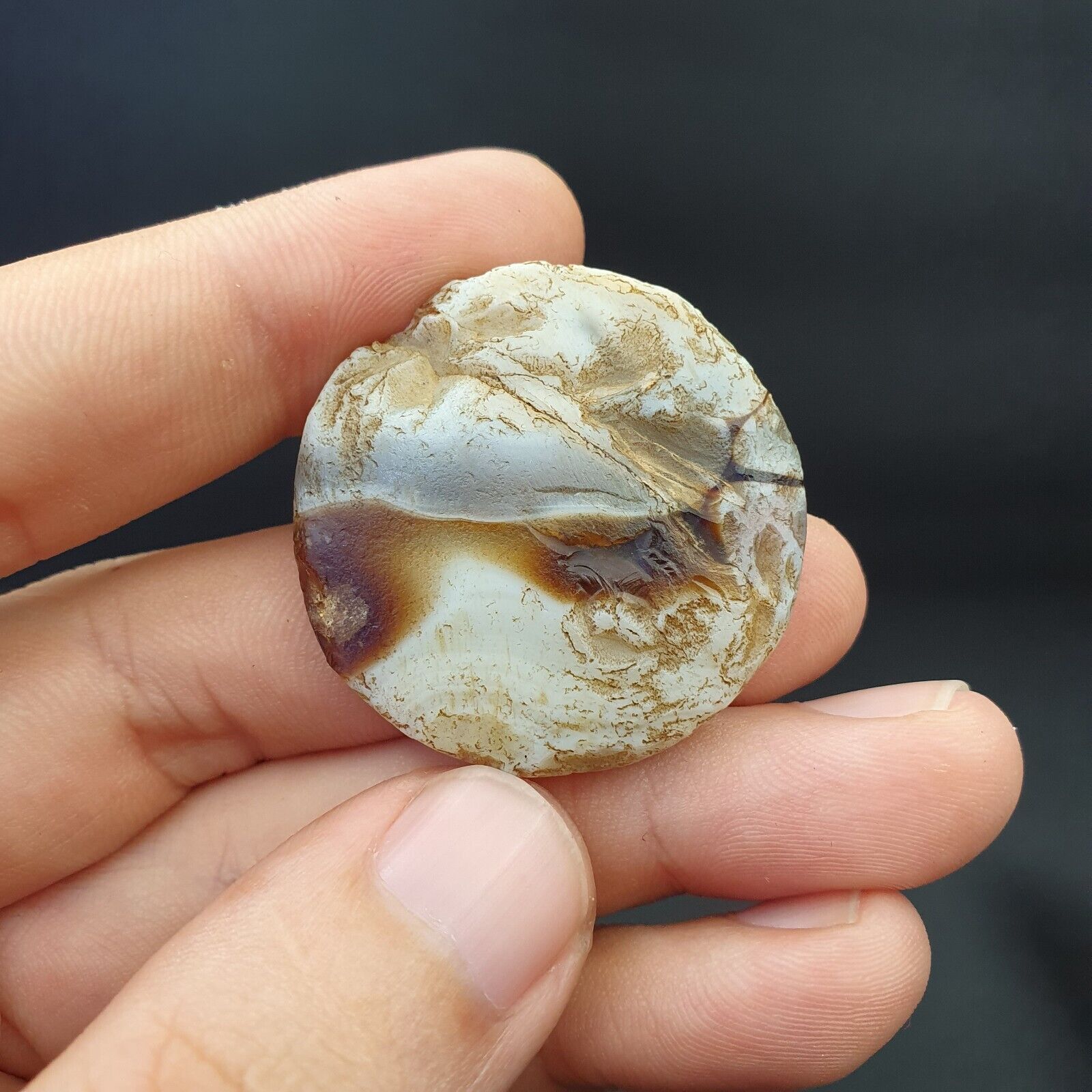 midle eastern old Antique Himalayan Indo Tibetan Eye Suleimany Bead SL013