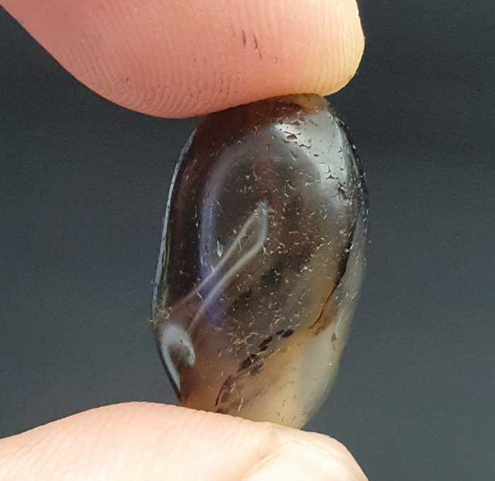 Antique Ancient Old Himalayan Soleimani Agate Bead Black and White SL023