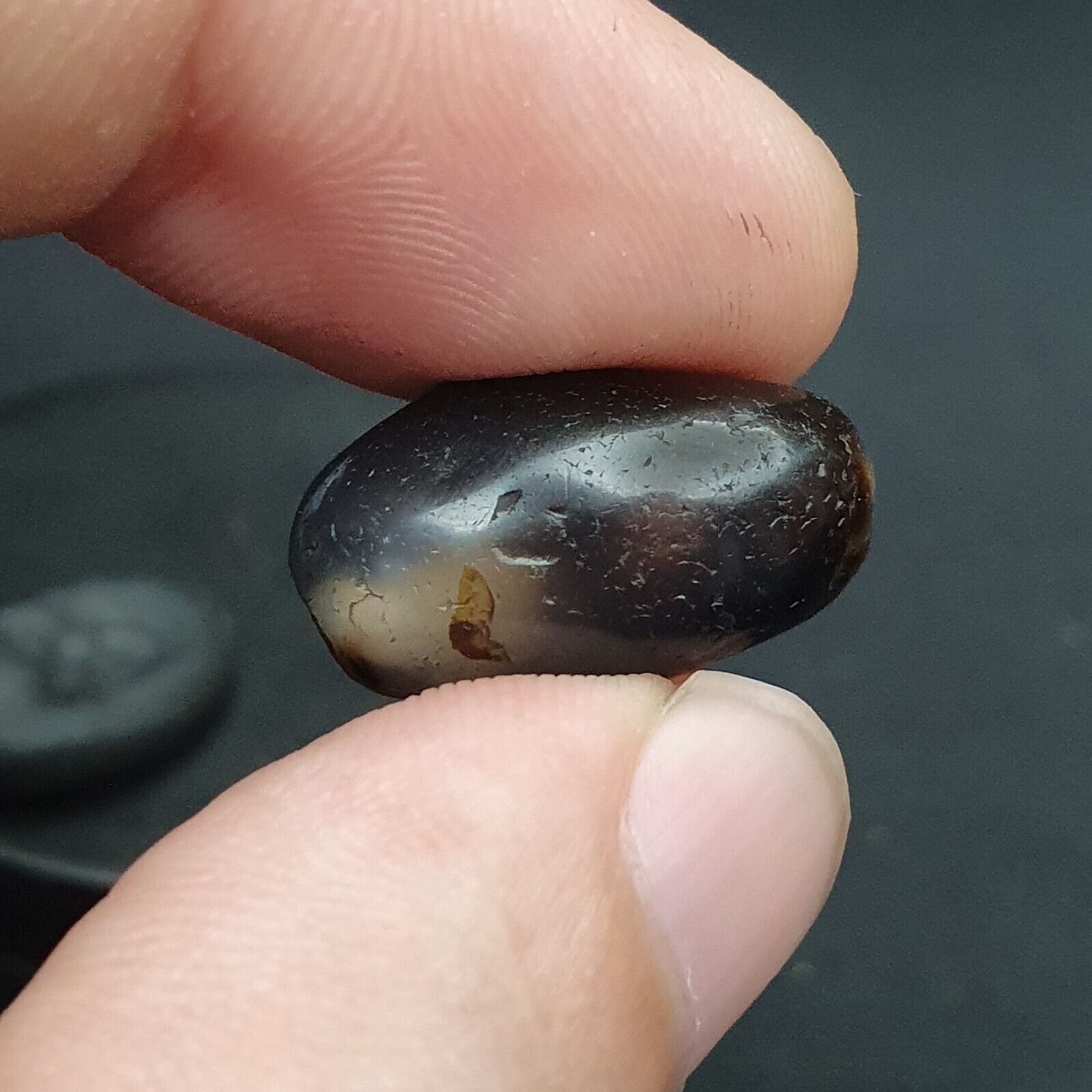 Antique Ancient Old Himalayan Soleimani Agate Bead Black and White  SL023