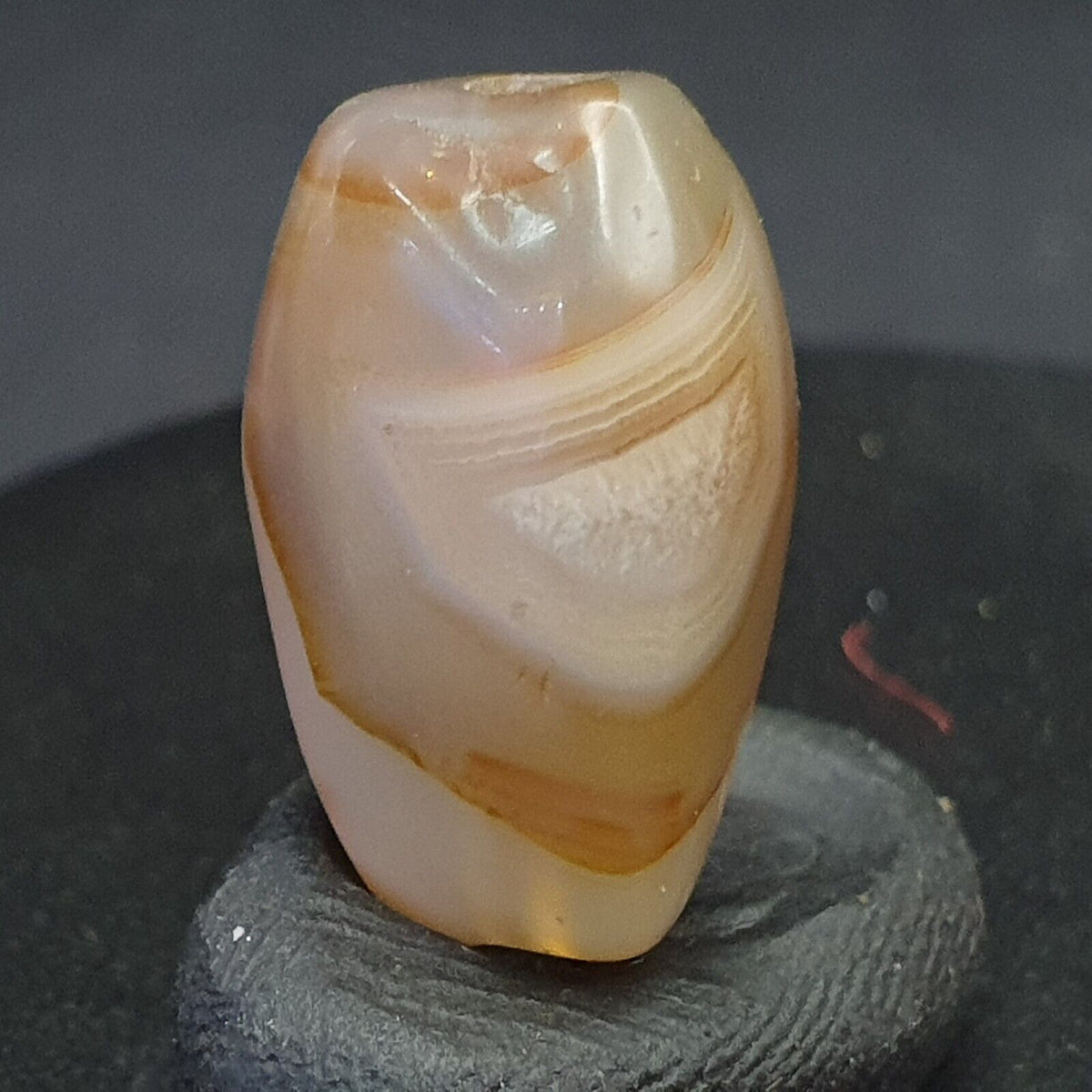 Antique Ancient Old Himalayan Soleimani Agate Bead Black and White SL026