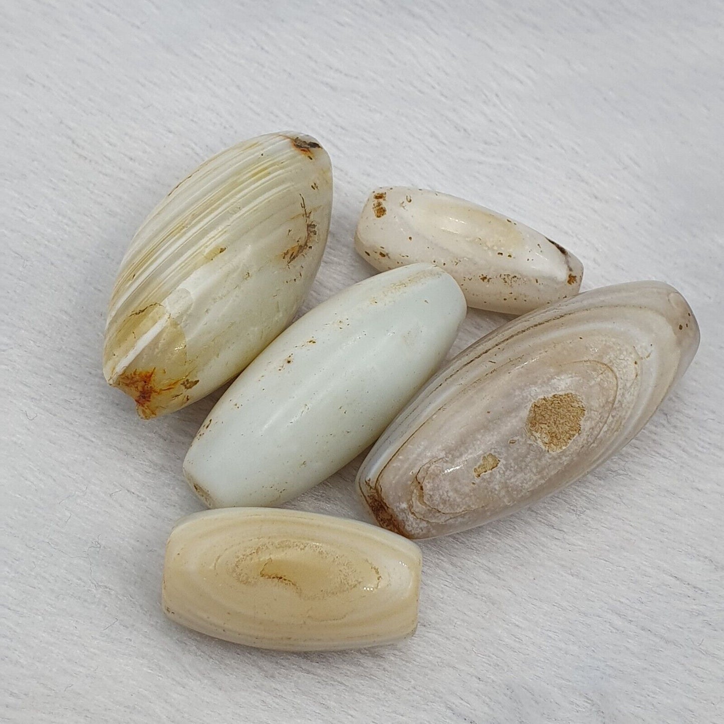 批次 5 古董古代老薩非蘇萊曼尼瑪瑙珠白瑪瑙珠 SL032