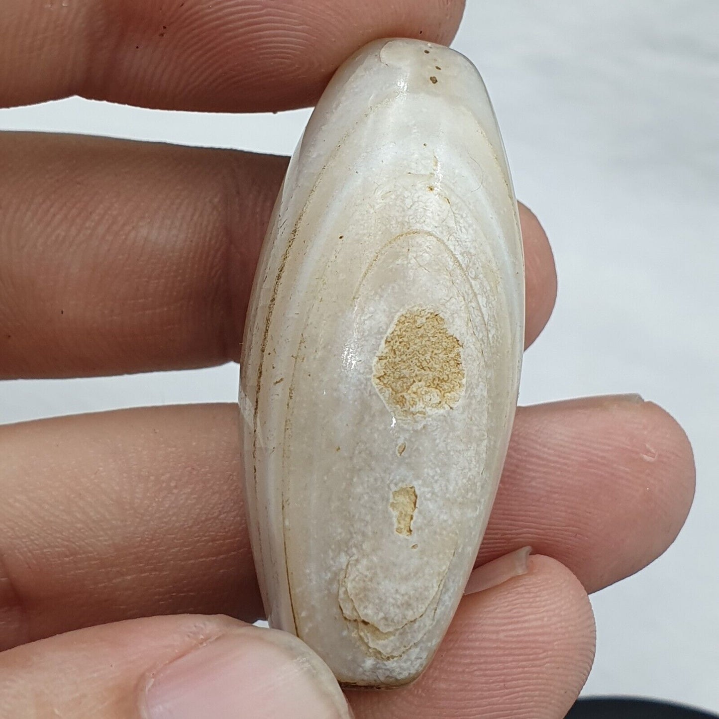 批次 5 古董古代老薩非蘇萊曼尼瑪瑙珠白瑪瑙珠 SL032