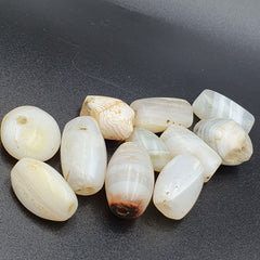 Lot 11 Antique Ancient Old Yemeni Soleimani Agate Bead White Agate   SL030