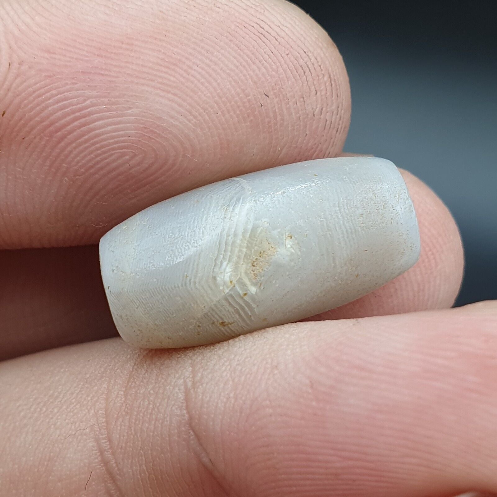 Lot 3 Antique Ancient Old Yemeni Soleimani Agate Bead White Agate   SL031