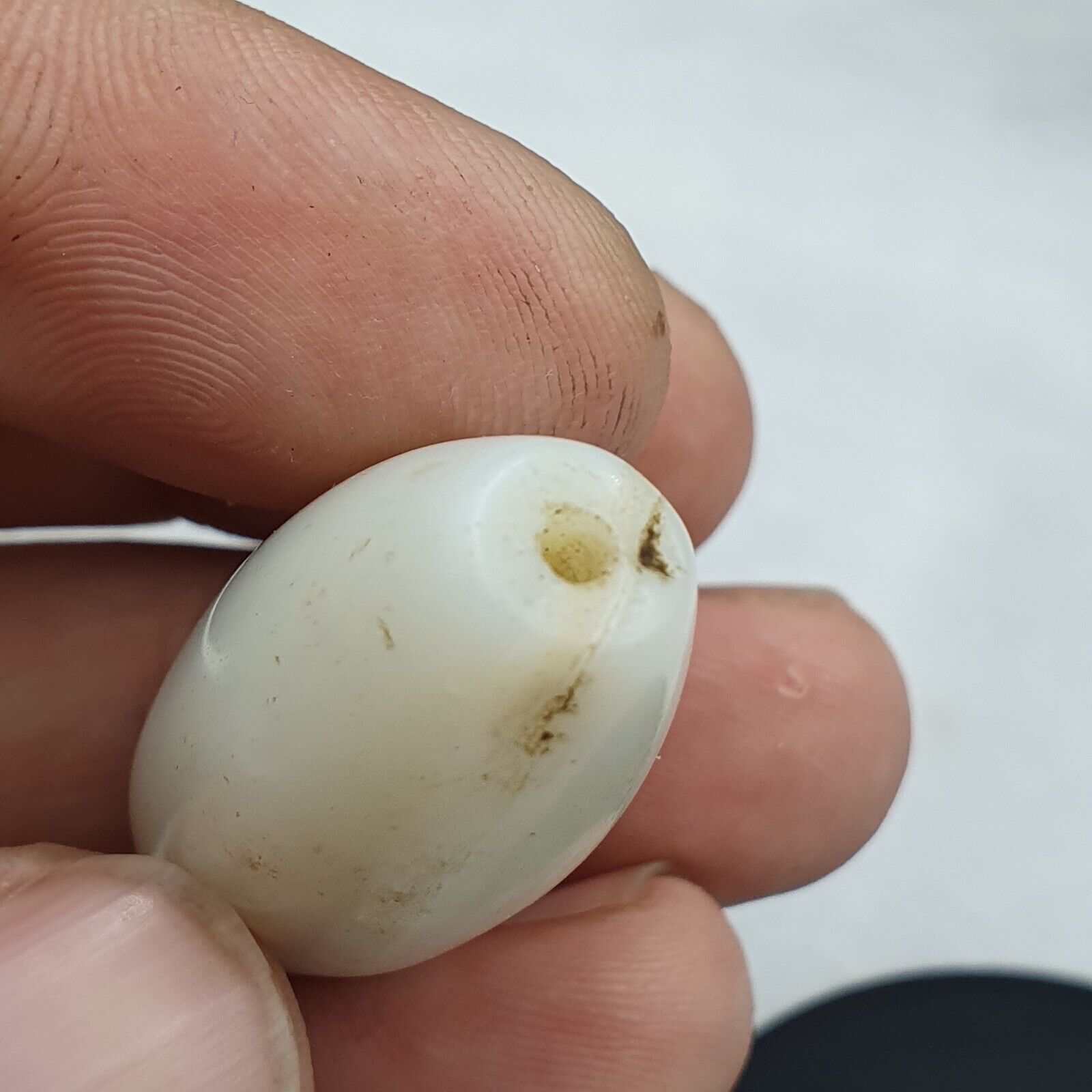 Lot 5 Antique Ancient Old Safavid Soleimani Agate Bead White Agate beads SL032