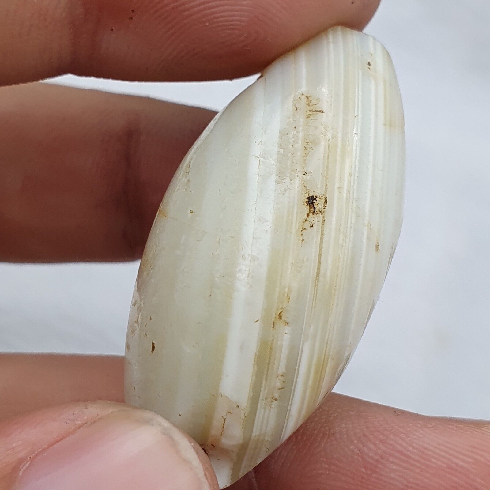 Lot 5 Antique Ancient Old Safavid Soleimani Agate Bead White Agate beads SL032