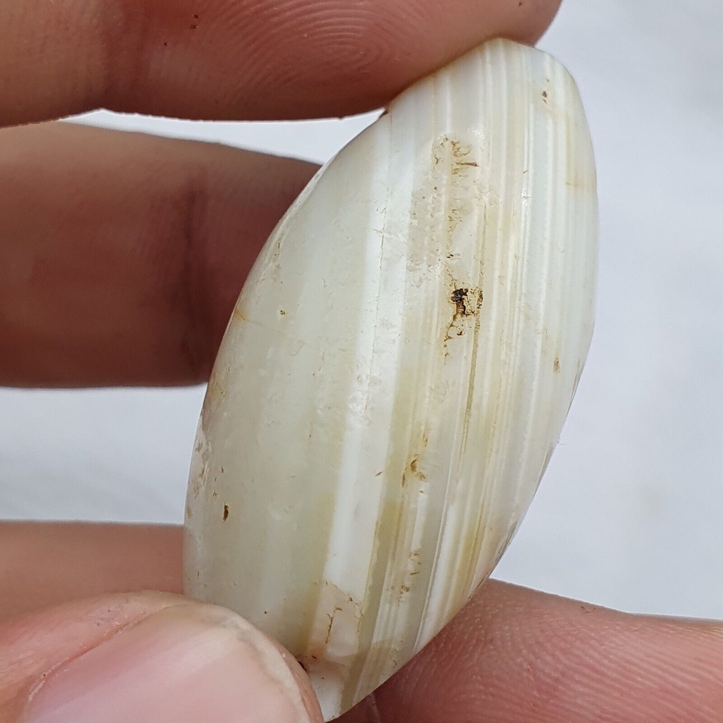 批次 5 古董古代老薩非蘇萊曼尼瑪瑙珠白瑪瑙珠 SL032