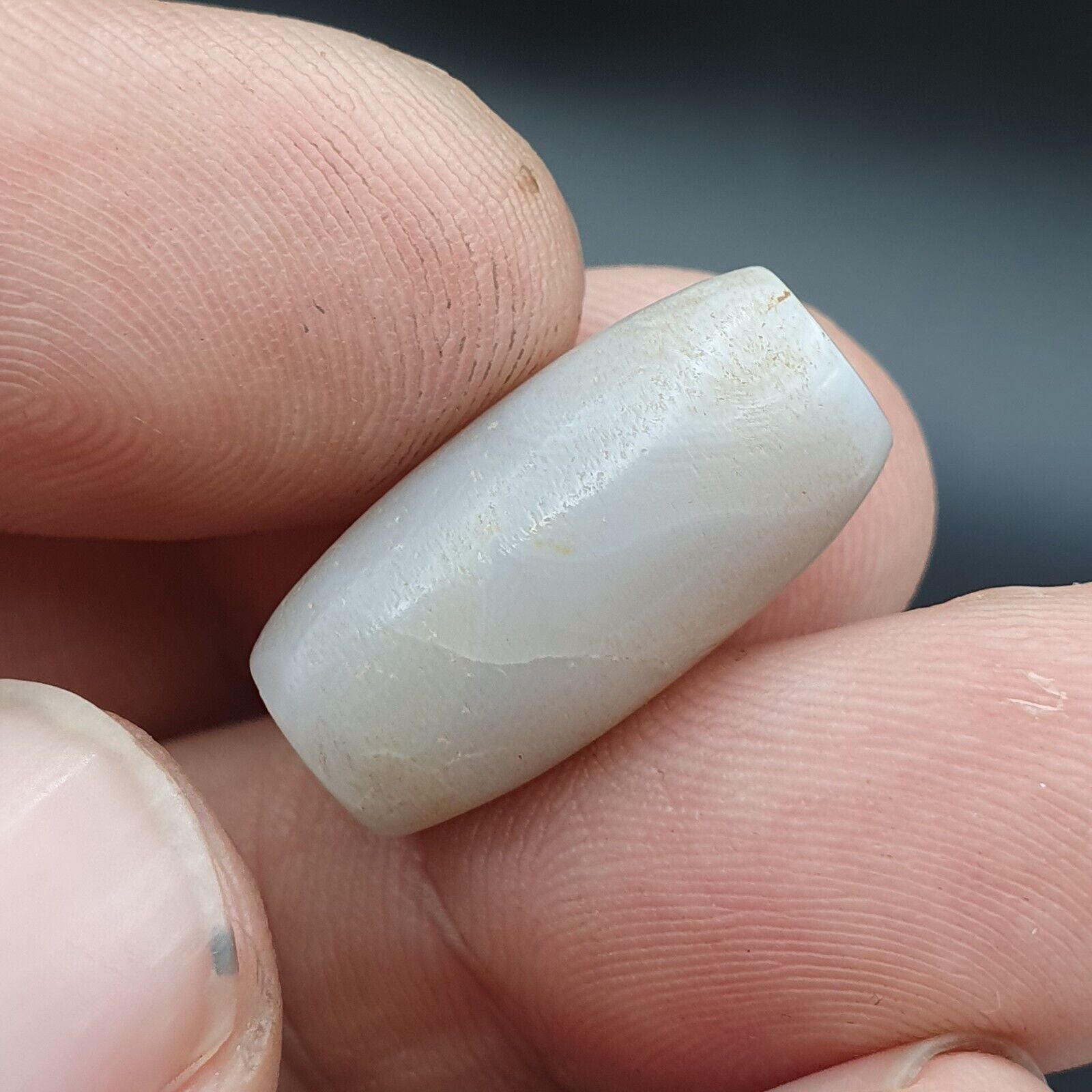 Lot 3 Antique Ancient Old Yemeni Soleimani Agate Bead White Agate   SL031