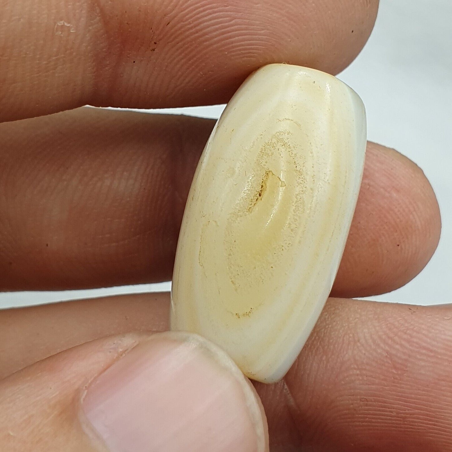 批次 5 古董古代老薩非蘇萊曼尼瑪瑙珠白瑪瑙珠 SL032