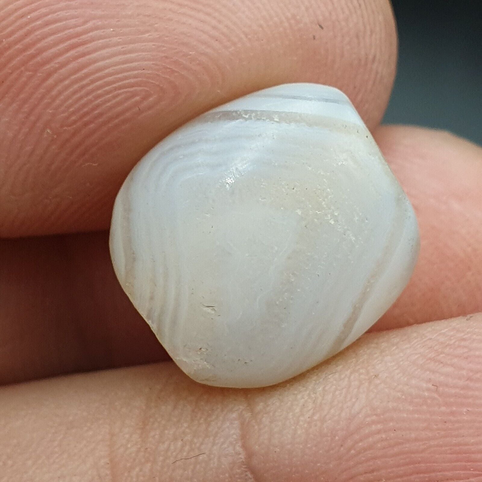 Lot 3 Antique Ancient Old Yemeni Soleimani Agate Bead White Agate   SL031