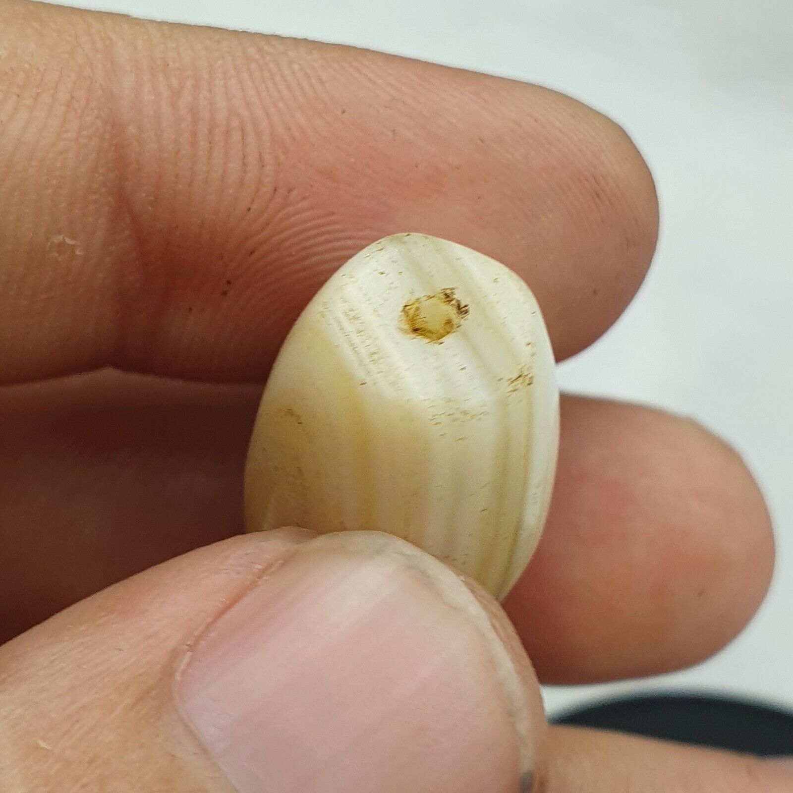 Lot 5 Antique Ancient Old Safavid Soleimani Agate Bead White Agate beads SL032