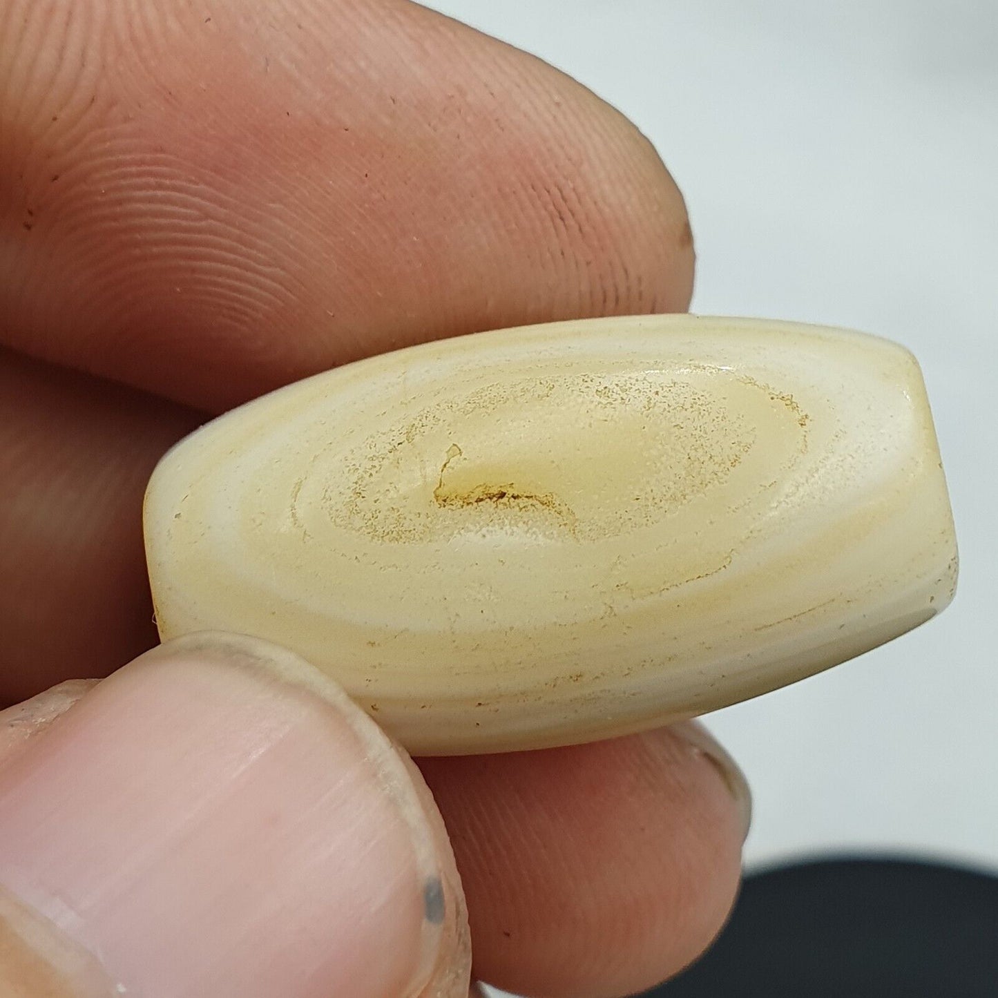 批次 5 古董古代老薩非蘇萊曼尼瑪瑙珠白瑪瑙珠 SL032