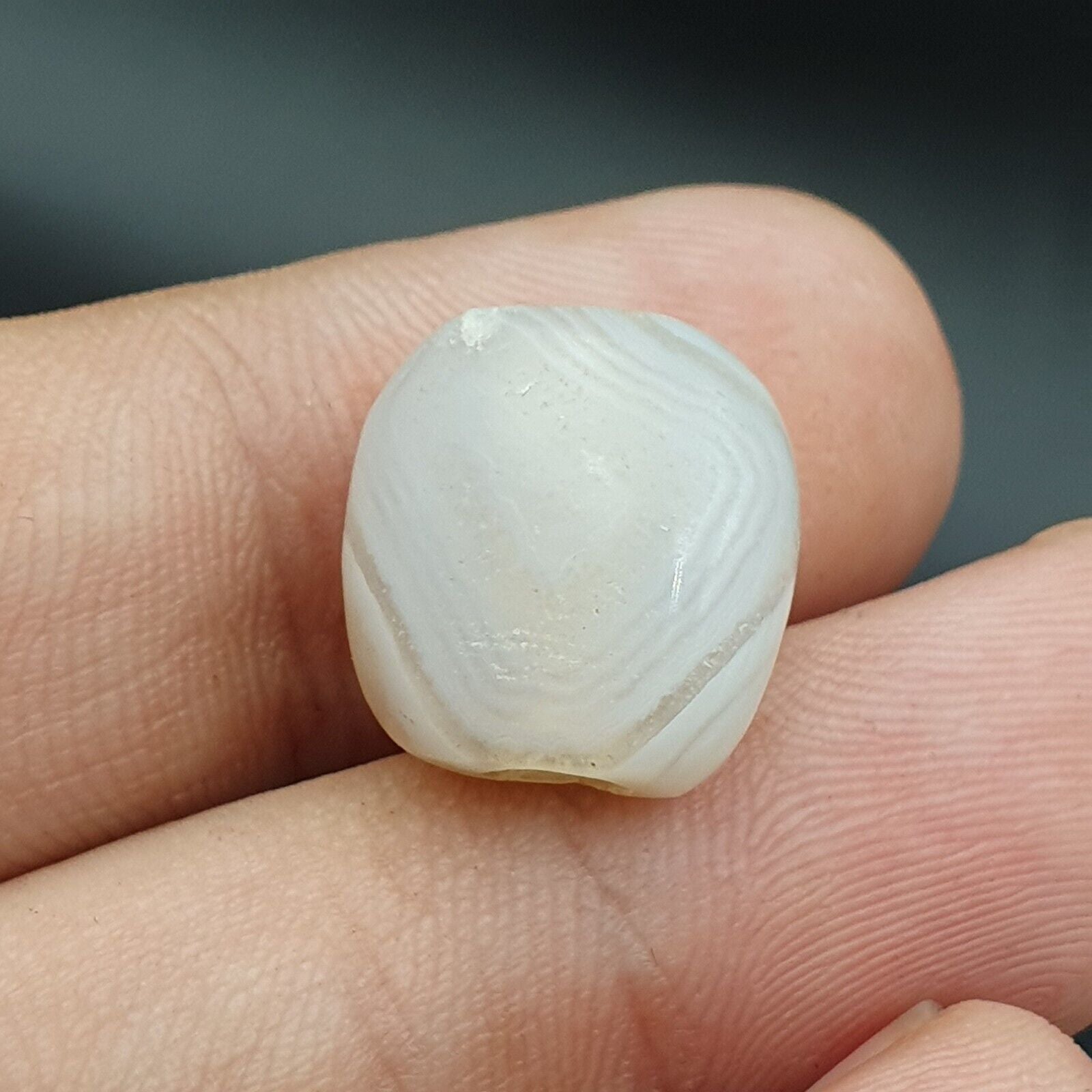 Lot 3 Antique Ancient Old Yemeni Soleimani Agate Bead White Agate   SL031