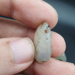 Antique Ancient Old Soleimani White Agate Bead Pendants Amulet  LOt SL036