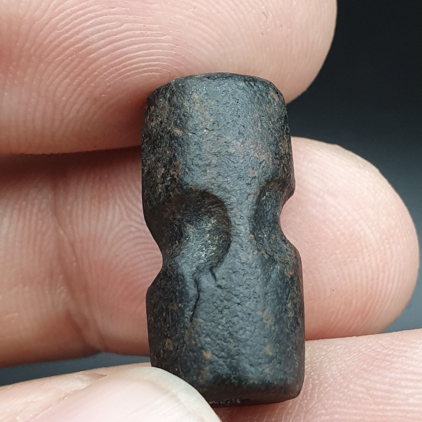 巴比倫時代罕見古代美索不達米亞動物凹雕圓筒印章珠