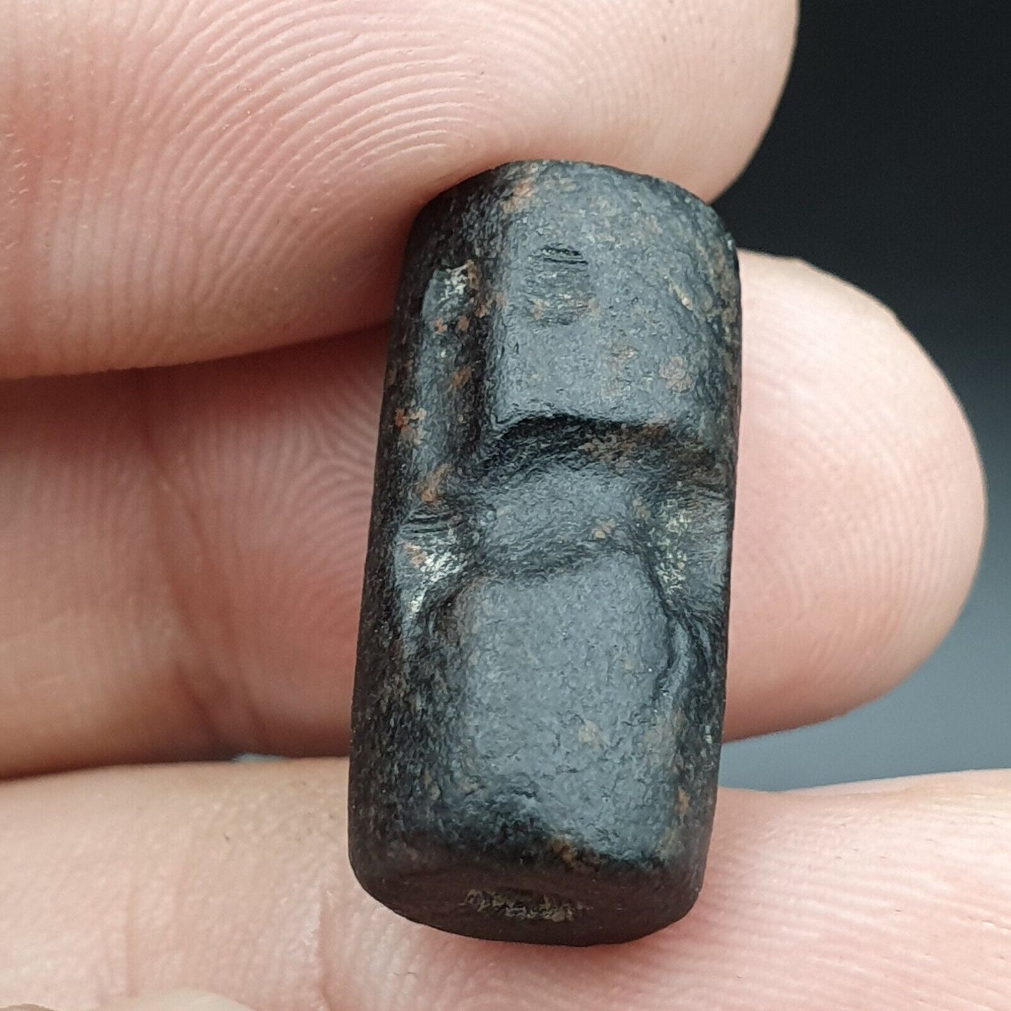 巴比倫時代罕見古代美索不達米亞動物凹雕圓筒印章珠
