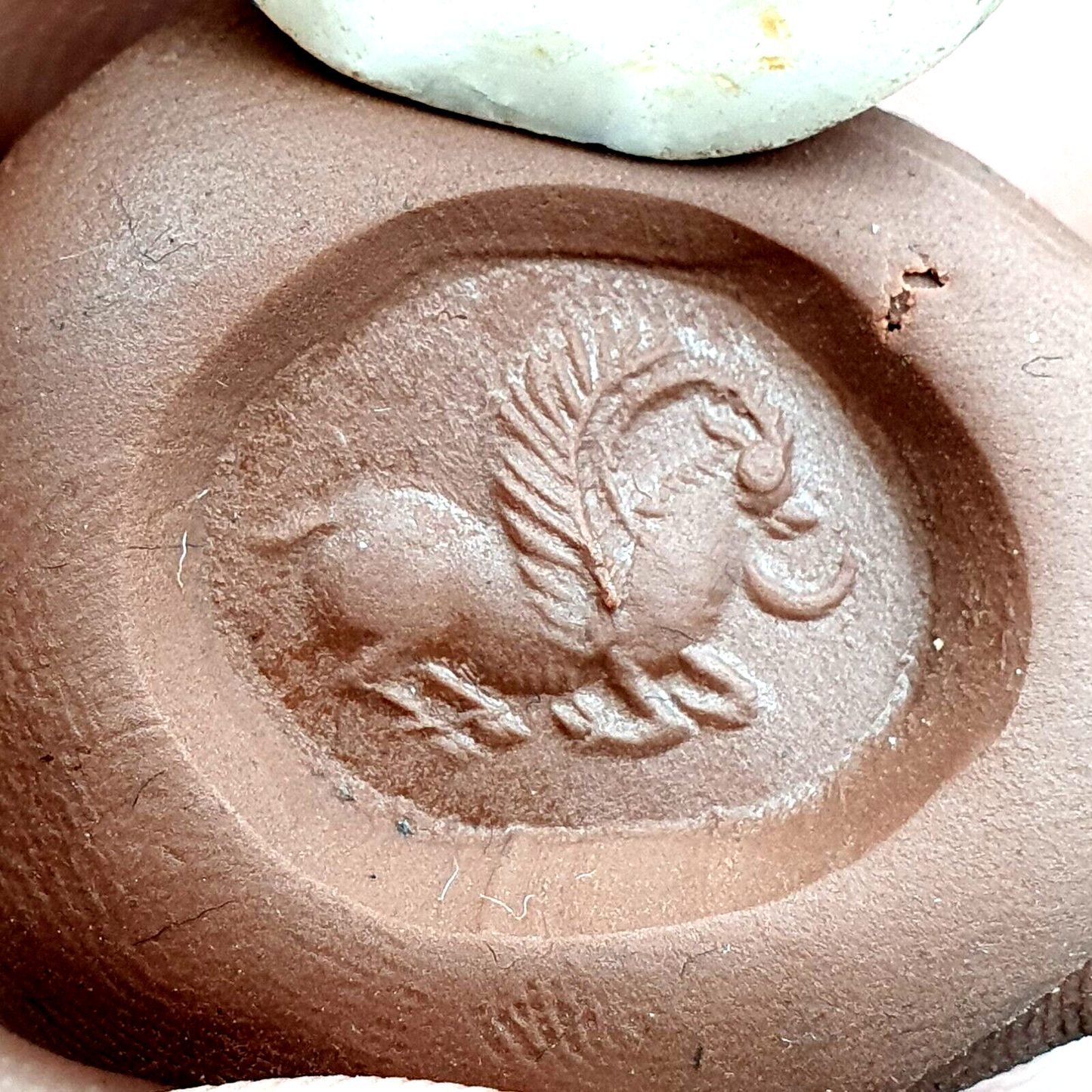 古代近東老古董郵票印章水晶白瑪瑙石珠