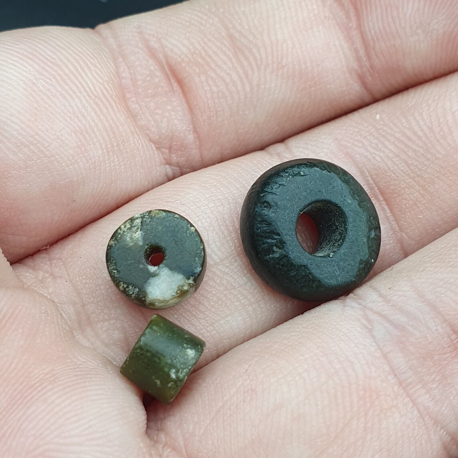 Ancient Islamic- Roman Era pre Colombia Beads Lot 13 Beads JADE, Agate, jasper,