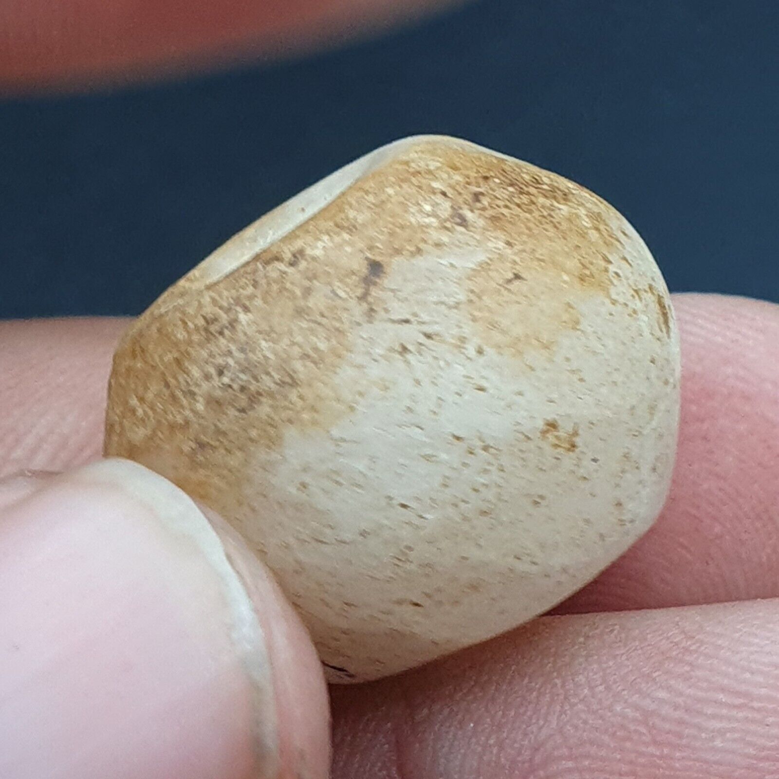 Ancient’s Near East Old Antique Stamp Seal crystal white Agate Stone Bead