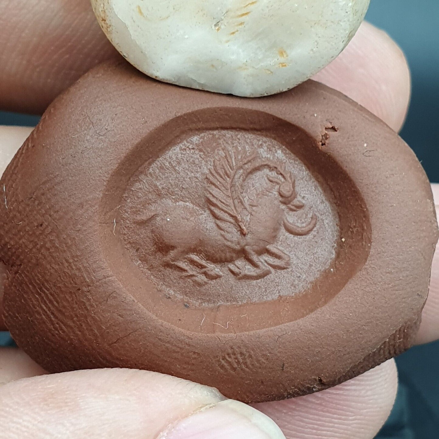 古代近東老古董郵票印章水晶白瑪瑙石珠