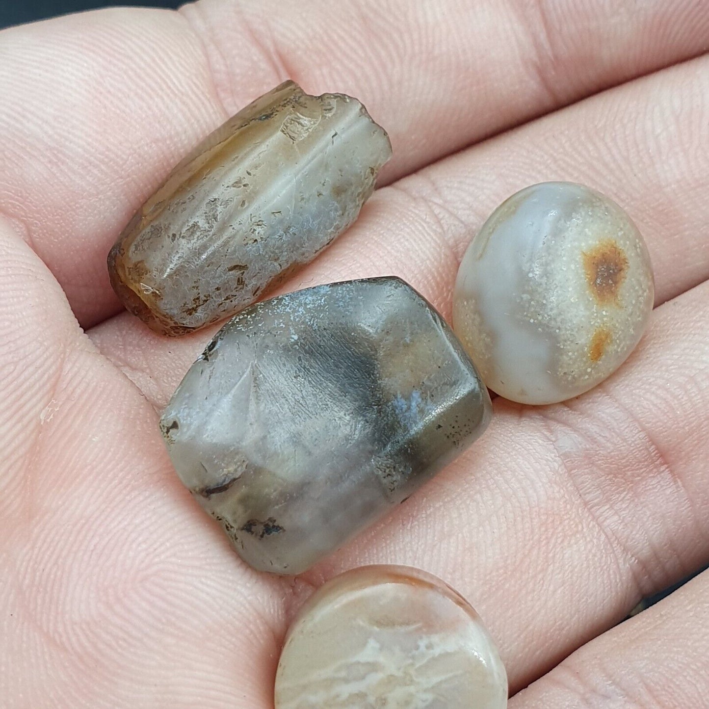 Ancient Islamic- Roman Era pre Colombia Beads Lot 13 Beads JADE, Agate, jasper,
