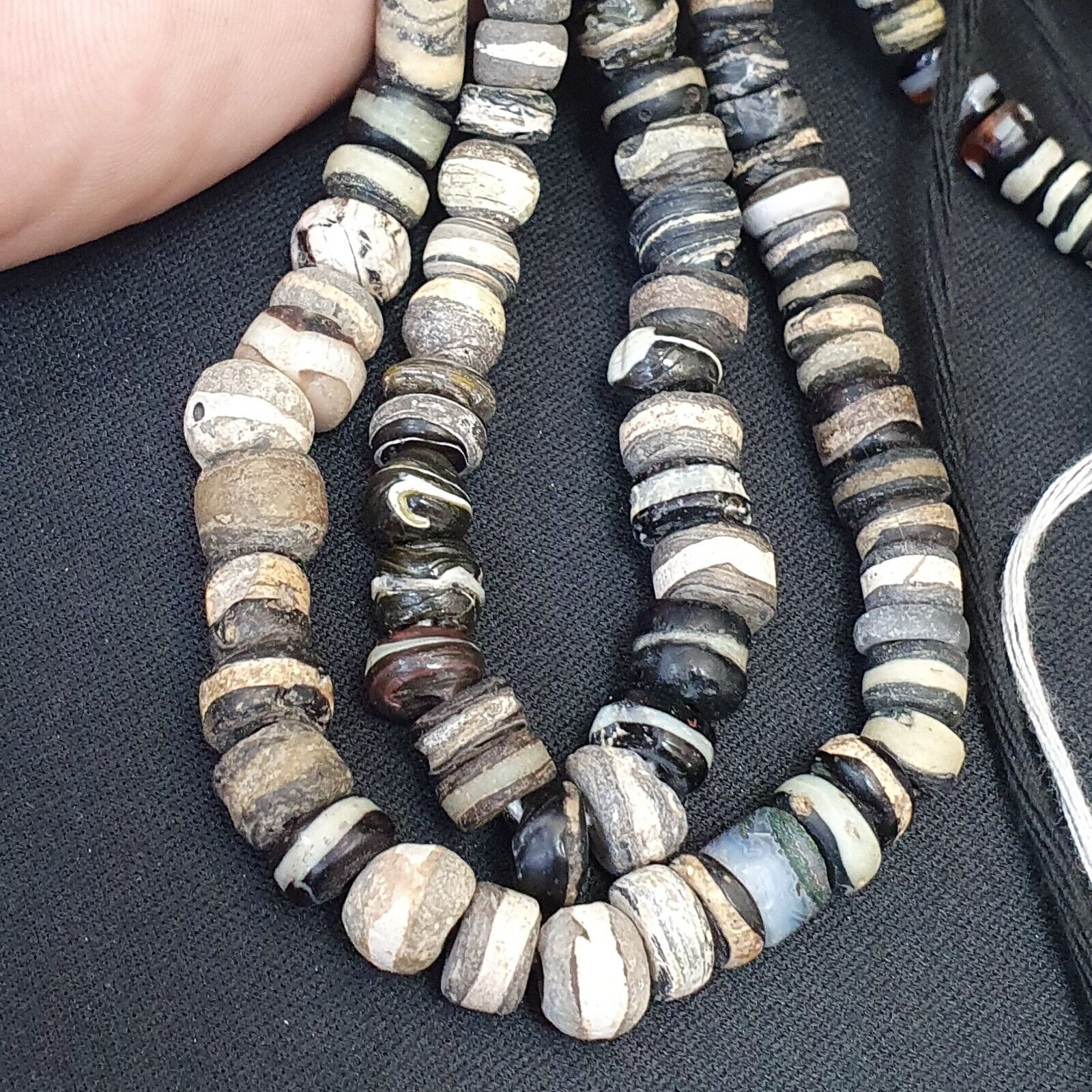 Authentic Ancient Islamic Roman Era Beads Strand Necklace #NC 134 Lot 2 Strands