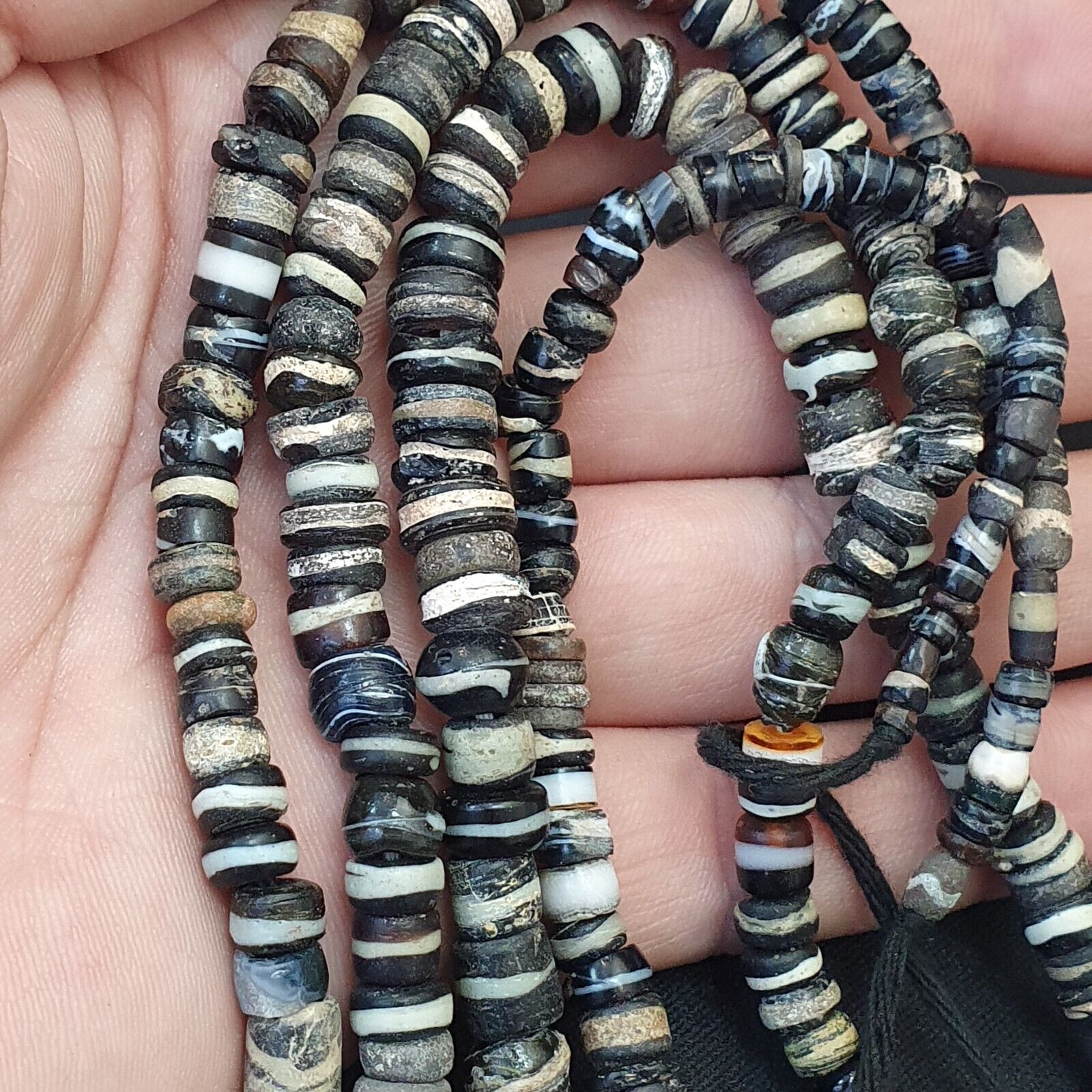 Authentic Ancient Islamic Roman Era Beads Strand Necklace #NC 134 Lot 2 Strands