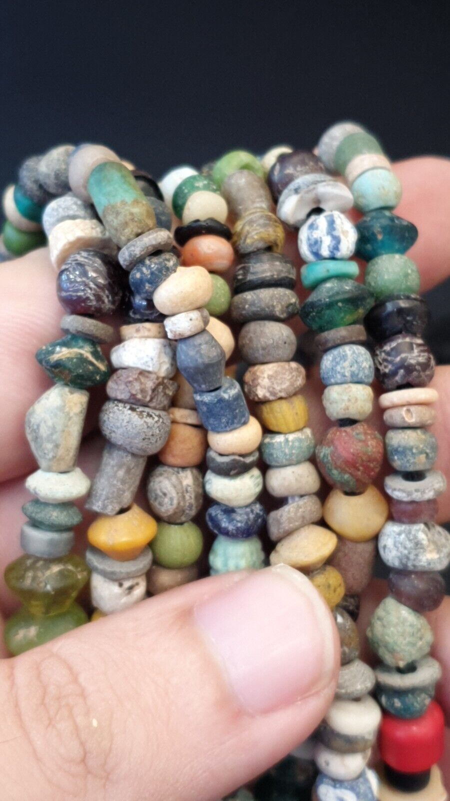 Authentic Ancient Islamic Roman Era Beads Strand wholesale Roman glass 7 Strands