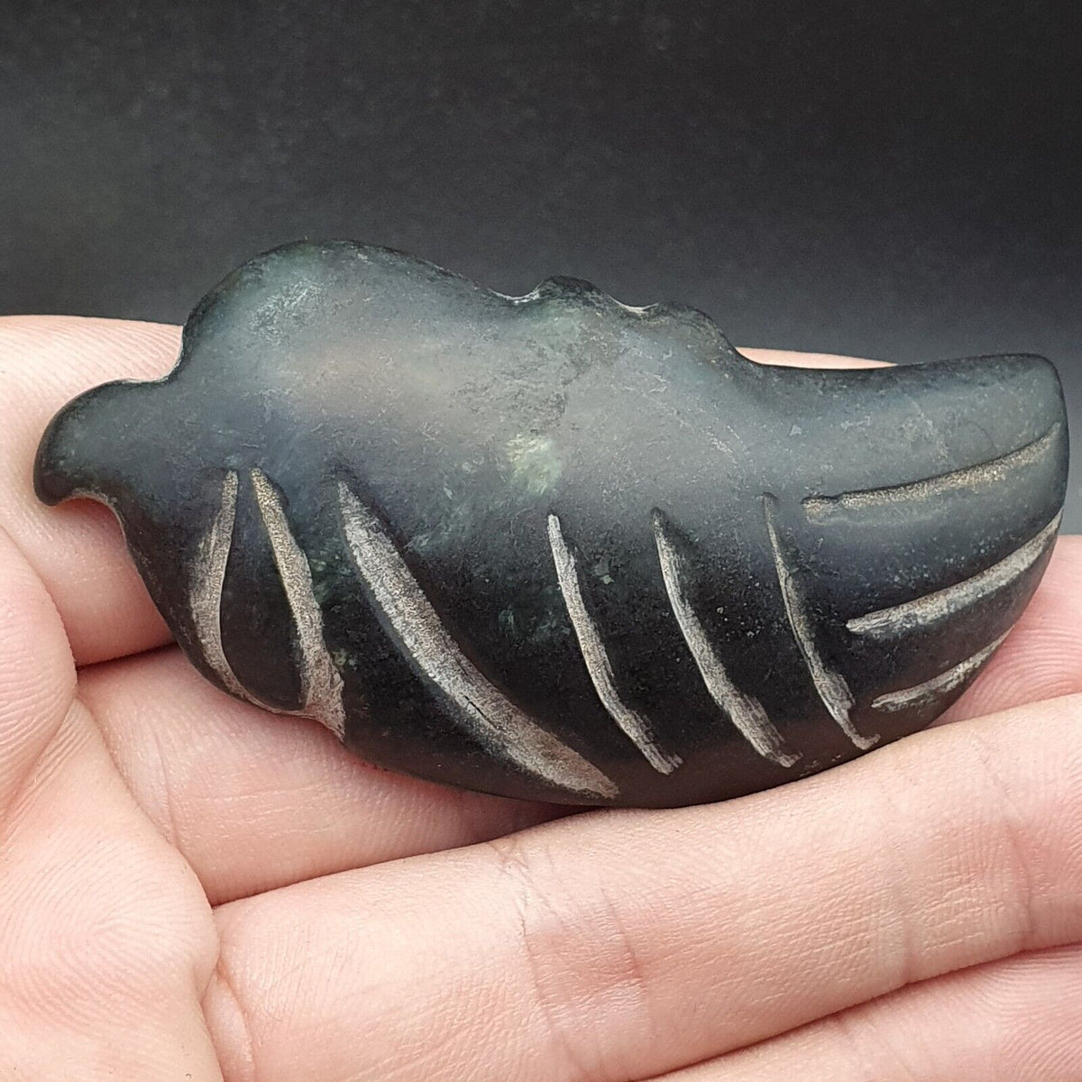 Antique Chinese Song Dynasty Carving Jade Stone Hand carved green Jade pendent