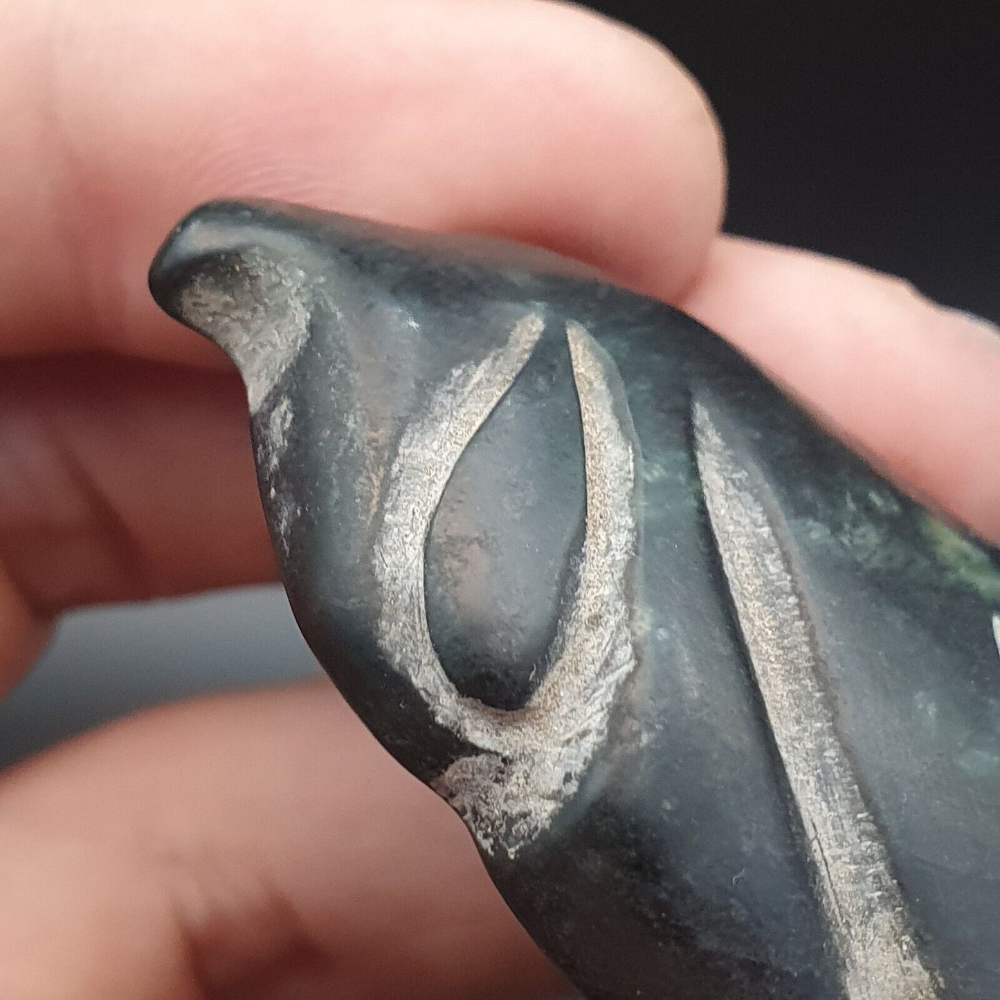 古董中國宋代雕刻玉石手工雕刻綠色玉吊墜