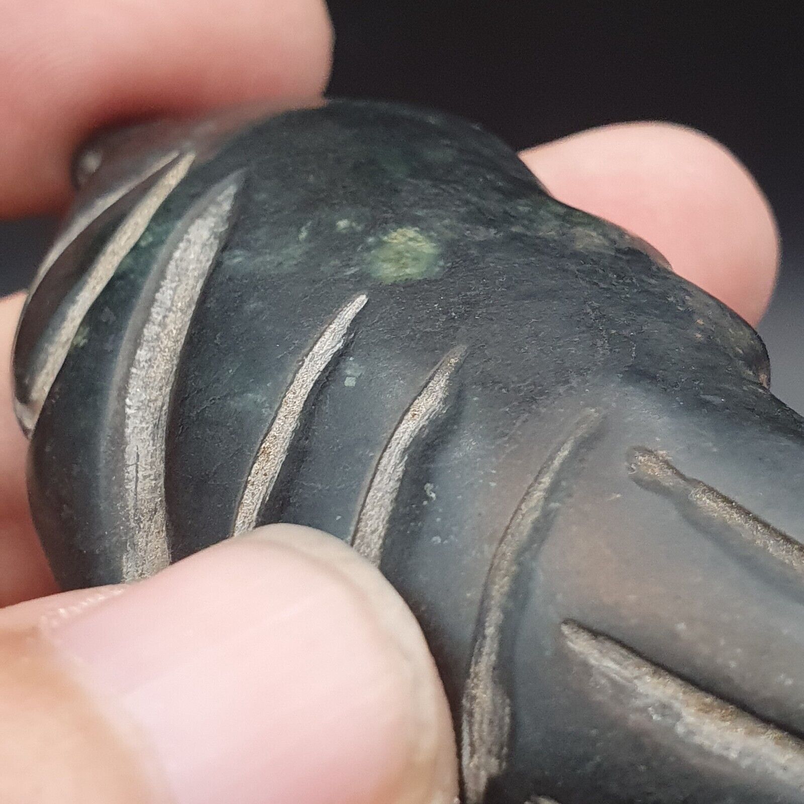 Antique Chinese Song Dynasty Carving Jade Stone Hand carved green Jade pendent