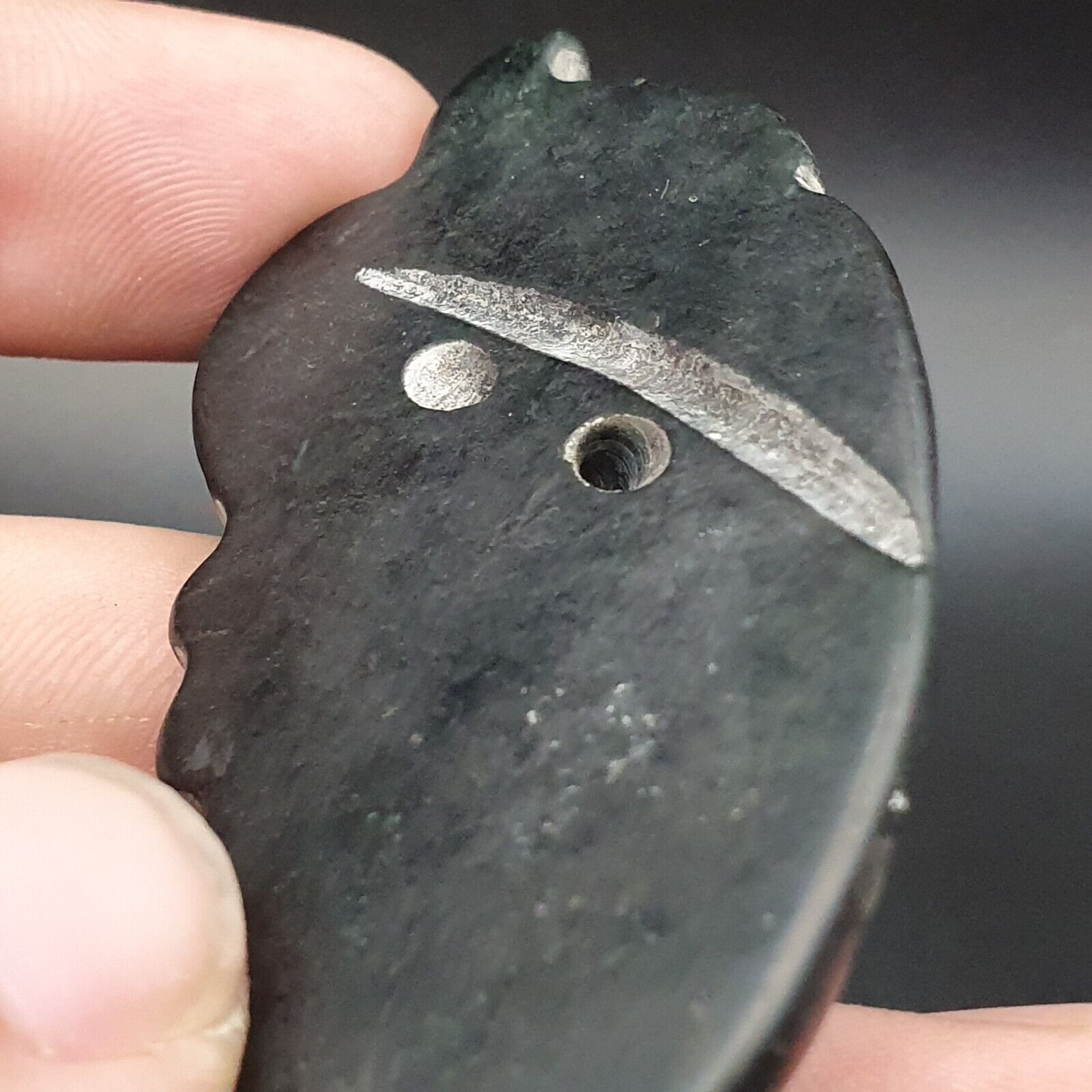 Antique Chinese Song Dynasty Carving Jade Stone Hand carved green Jade pendent