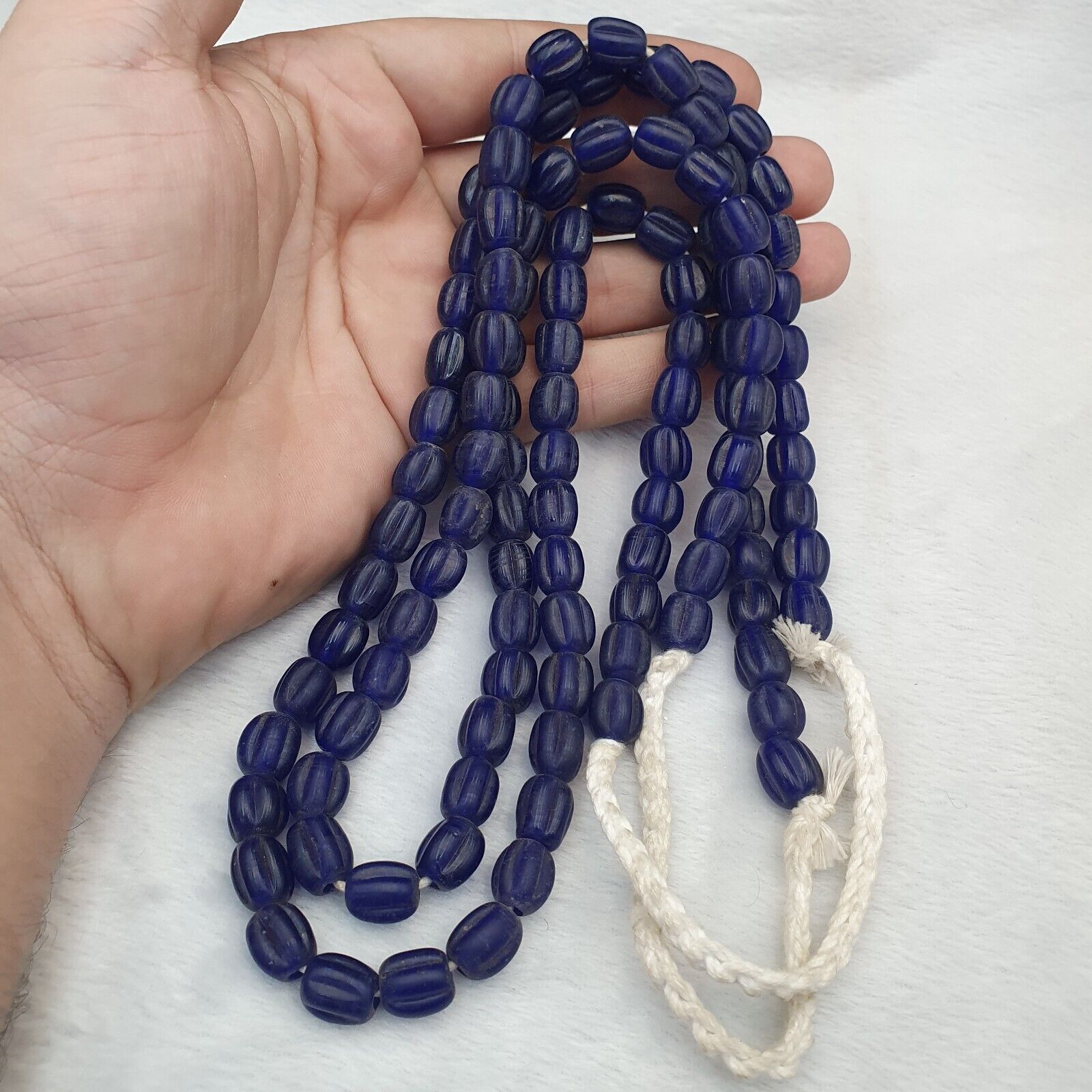 BEAUTIFUL OLD AFRICAN  cobalt Blue GLASS Vintage BEADS Strand