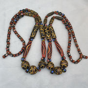 East Oasis Vintage Mixed Glass Feather and Fancy Bead Long Beaded Necklace