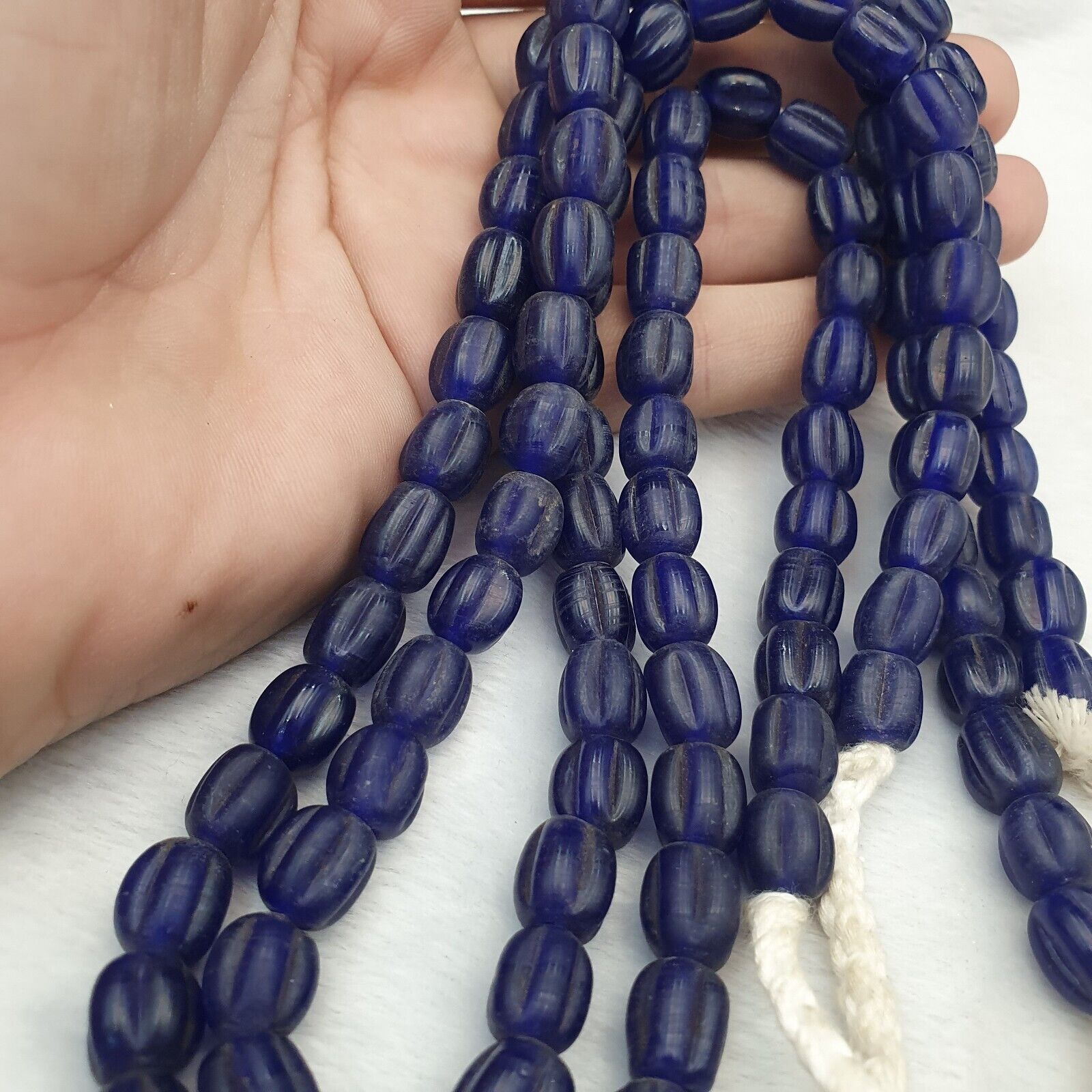 BEAUTIFUL OLD AFRICAN  cobalt Blue GLASS Vintage BEADS Strand