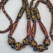 East Oasis Vintage Mixed Glass Feather and Fancy Bead Long Beaded Necklace