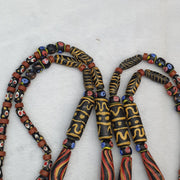 East Oasis Vintage Mixed Glass Feather and Fancy Bead Long Beaded Necklace