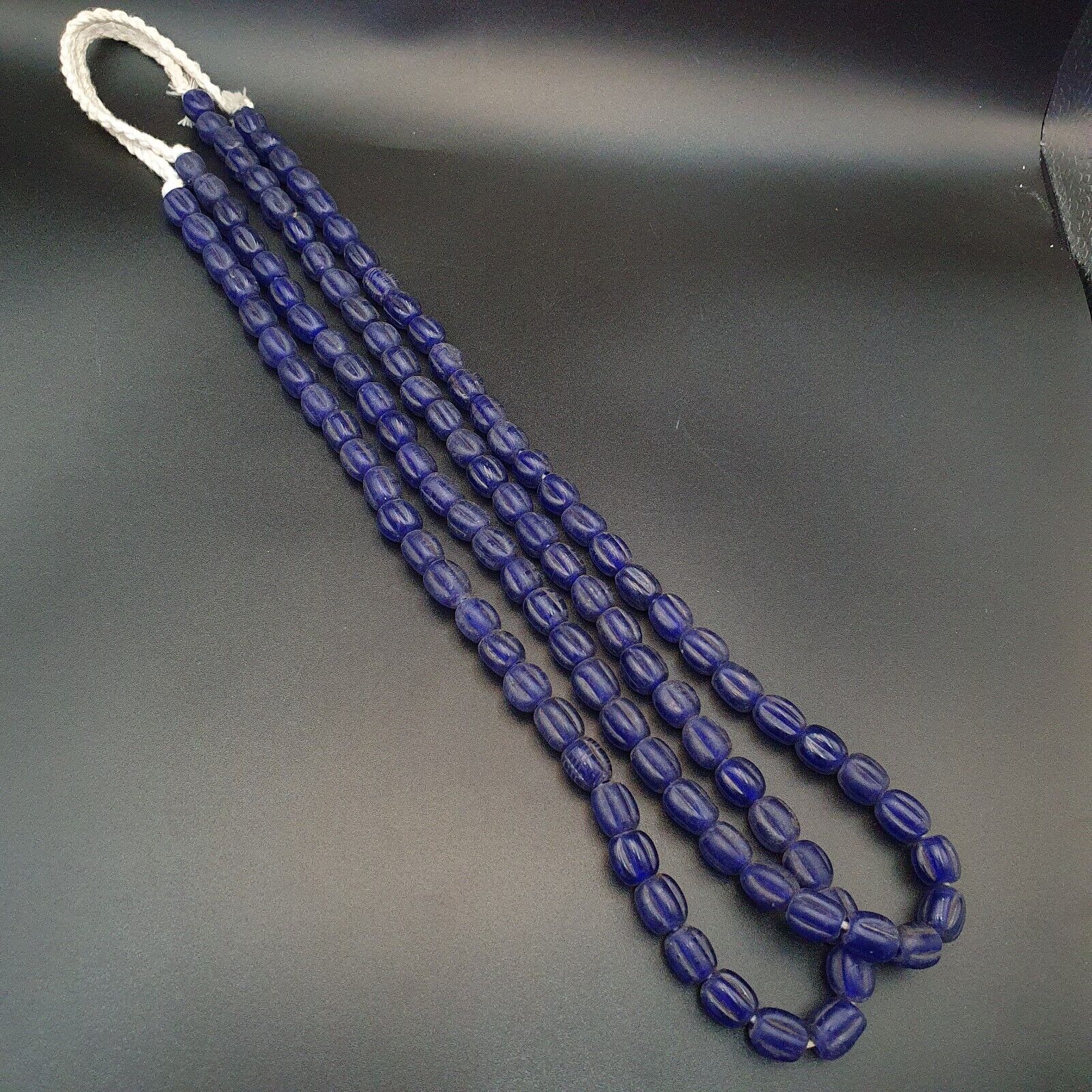 BEAUTIFUL OLD AFRICAN  cobalt Blue GLASS Vintage BEADS Strand