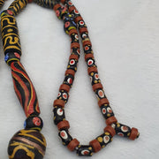 East Oasis Vintage Mixed Glass Feather and Fancy Bead Long Beaded Necklace
