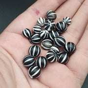 East Oasis Indo Himalayan Tibetan Etched Agate Beads - Lot of 20 Decorated Beads