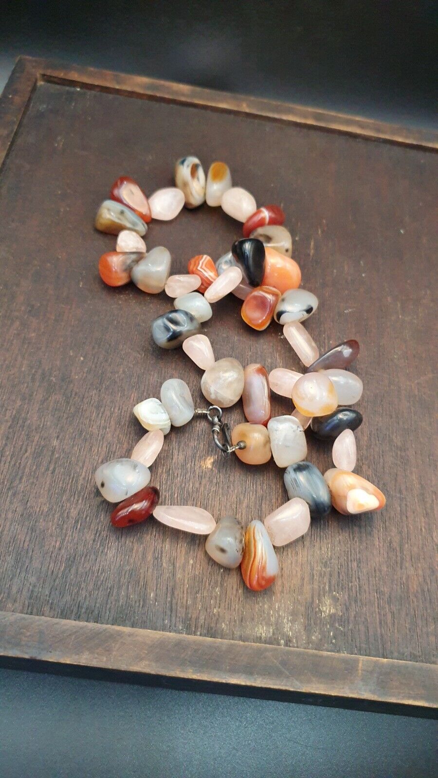 Chinese Tibetan Carnelian Beads Necklace Agate Beads necklace with Silver Lock