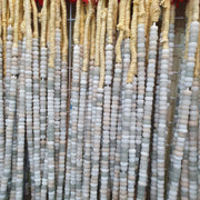 East Oasis Vintage Old African White Glass Antique Beads 11-11.5mm Strand