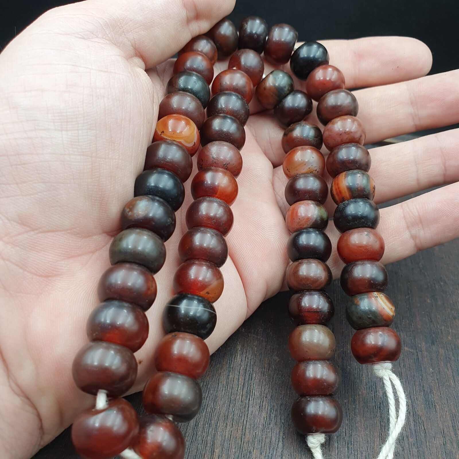 Vintage beads antique Indo Tibetan Himalayan Tibetan Agate necklace 14MM