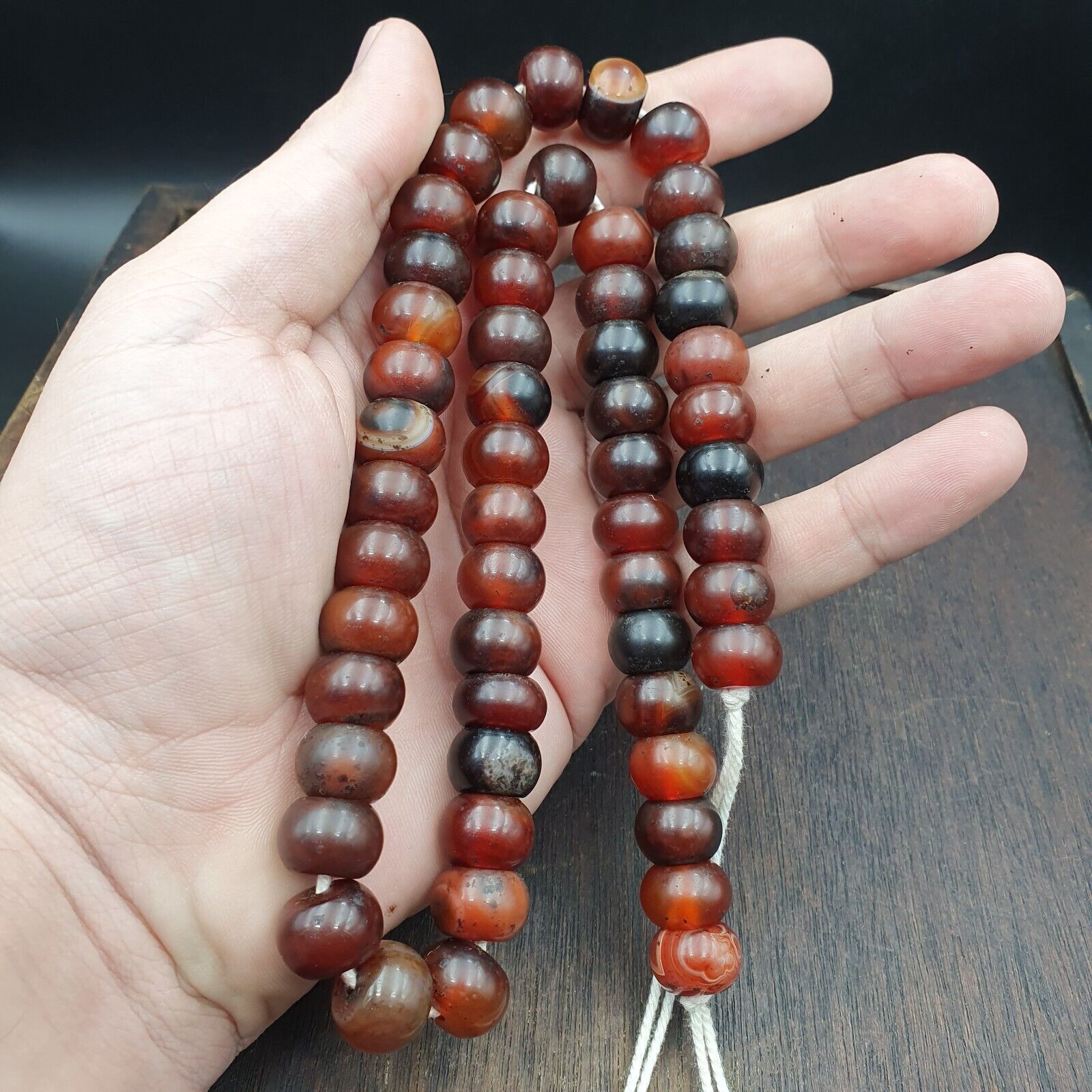 Vintage beads antique Indo Tibetan Himalayan Tibetan carnelian necklace 14MM