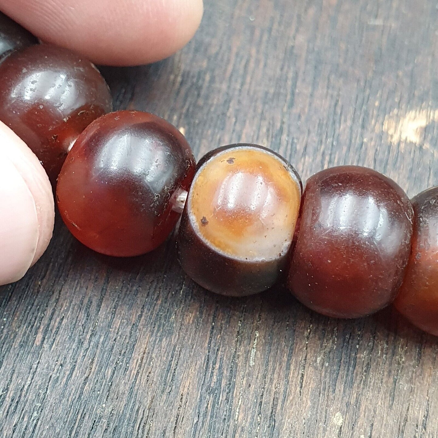 復古珠子古董印藏喜馬拉雅西藏紅玉髓項鍊 14MM