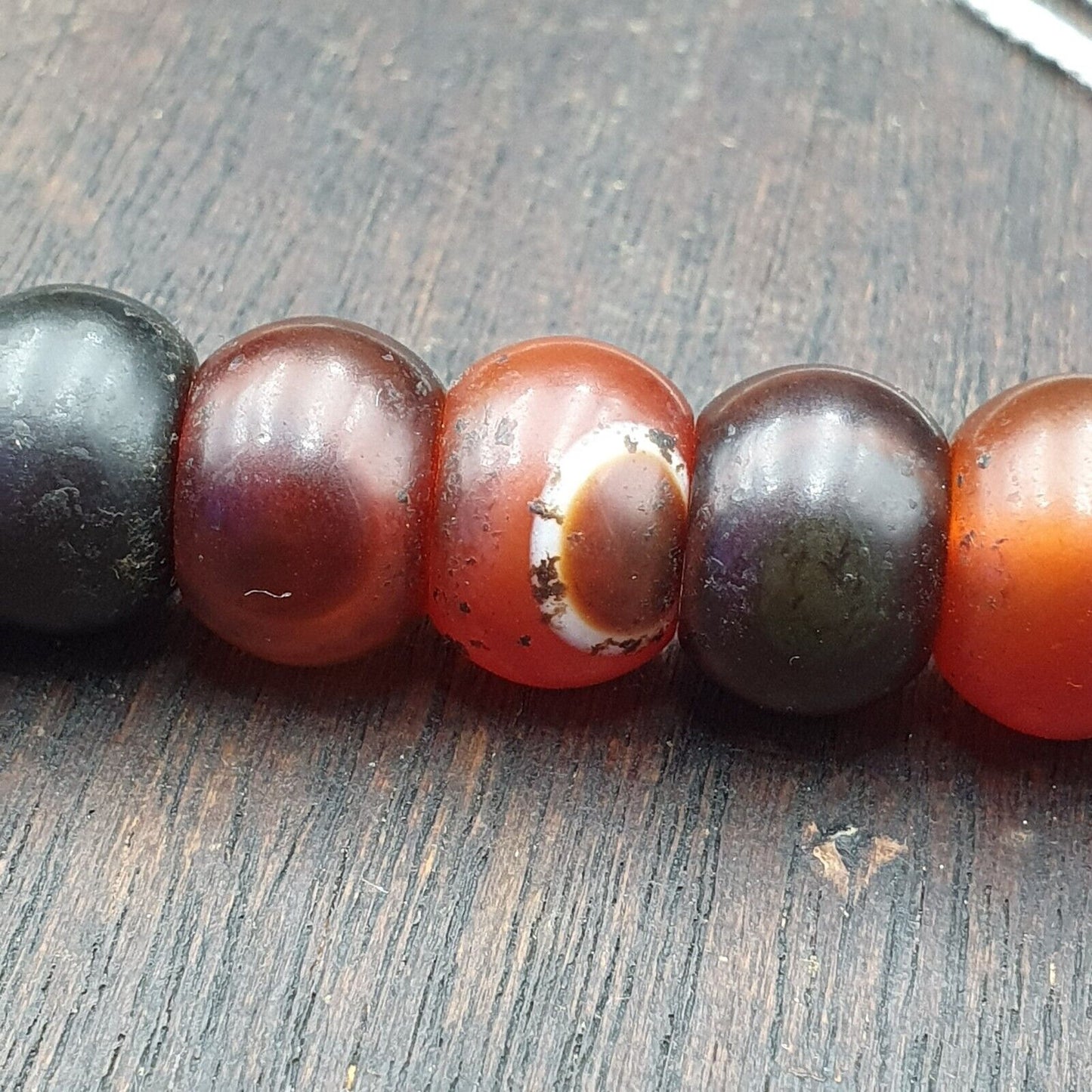復古珠子古董印藏喜馬拉雅西藏紅玉髓項鍊 14MM