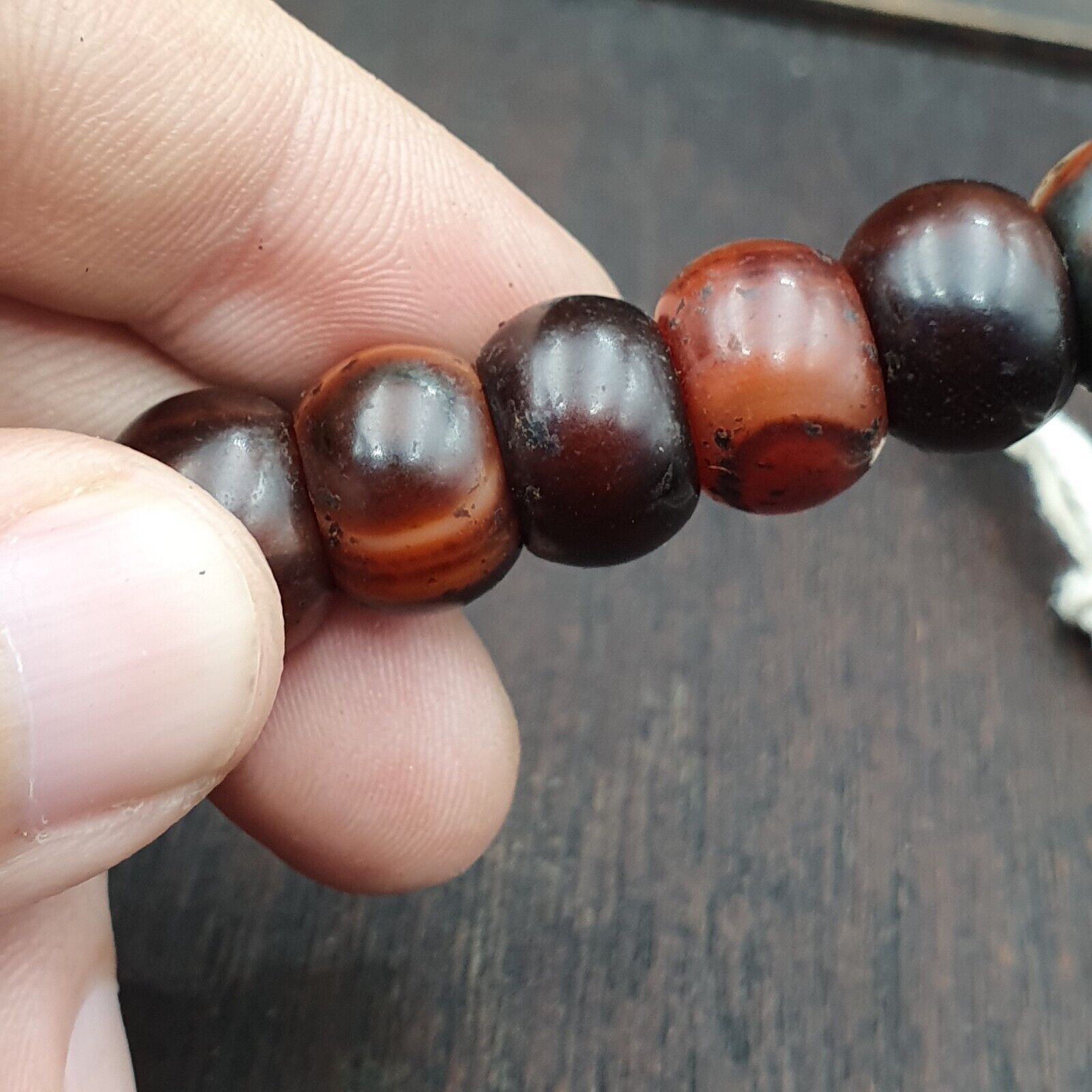 Vintage beads antique Indo Tibetan Himalayan Tibetan Agate necklace 14MM