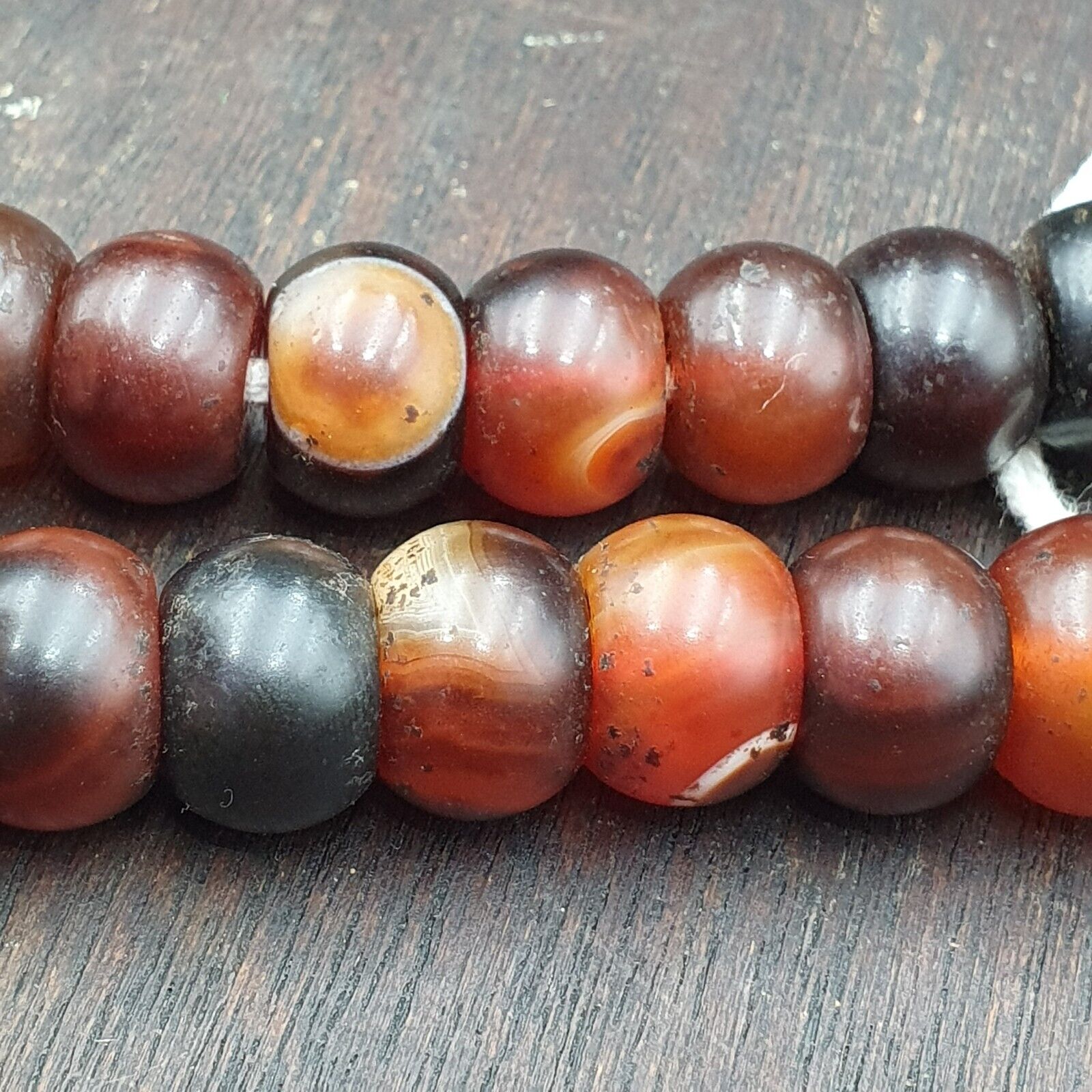Vintage beads antique Indo Tibetan Himalayan Tibetan carnelian necklace 14MM