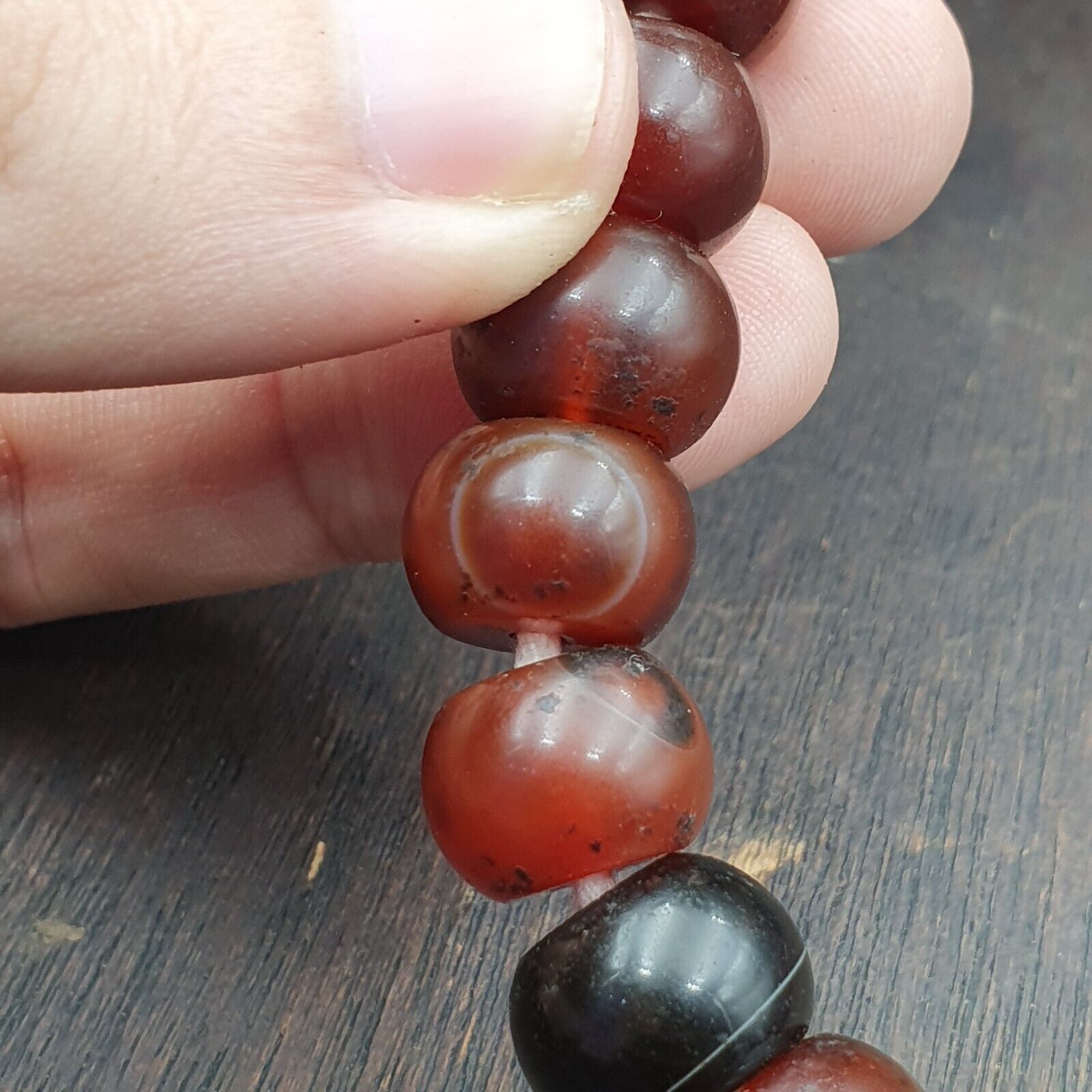 Vintage beads antique Indo Tibetan Himalayan Tibetan Agate necklace 14MM
